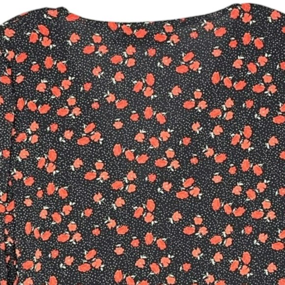 Missguided Dotted Floral Mini Tea Dress - Black/Red - 8 - Picture 9 of 12